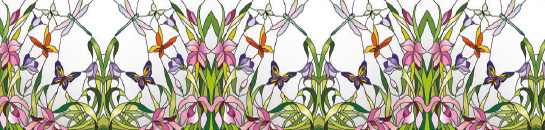 Flowers, butterflies and dragonflies make this printed glass kitchen splashback a firm favourite with nature lovers. Simply stunning. A nature themed printed glass kitchen splashback with beautiful flowers, dragonflies and butterflies will suit the more traditional kitchen perfectly.